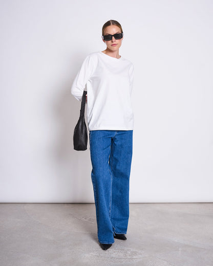 JAN N JUNE - BOY Brushed Longsleeve white - WERTE FREUNDE