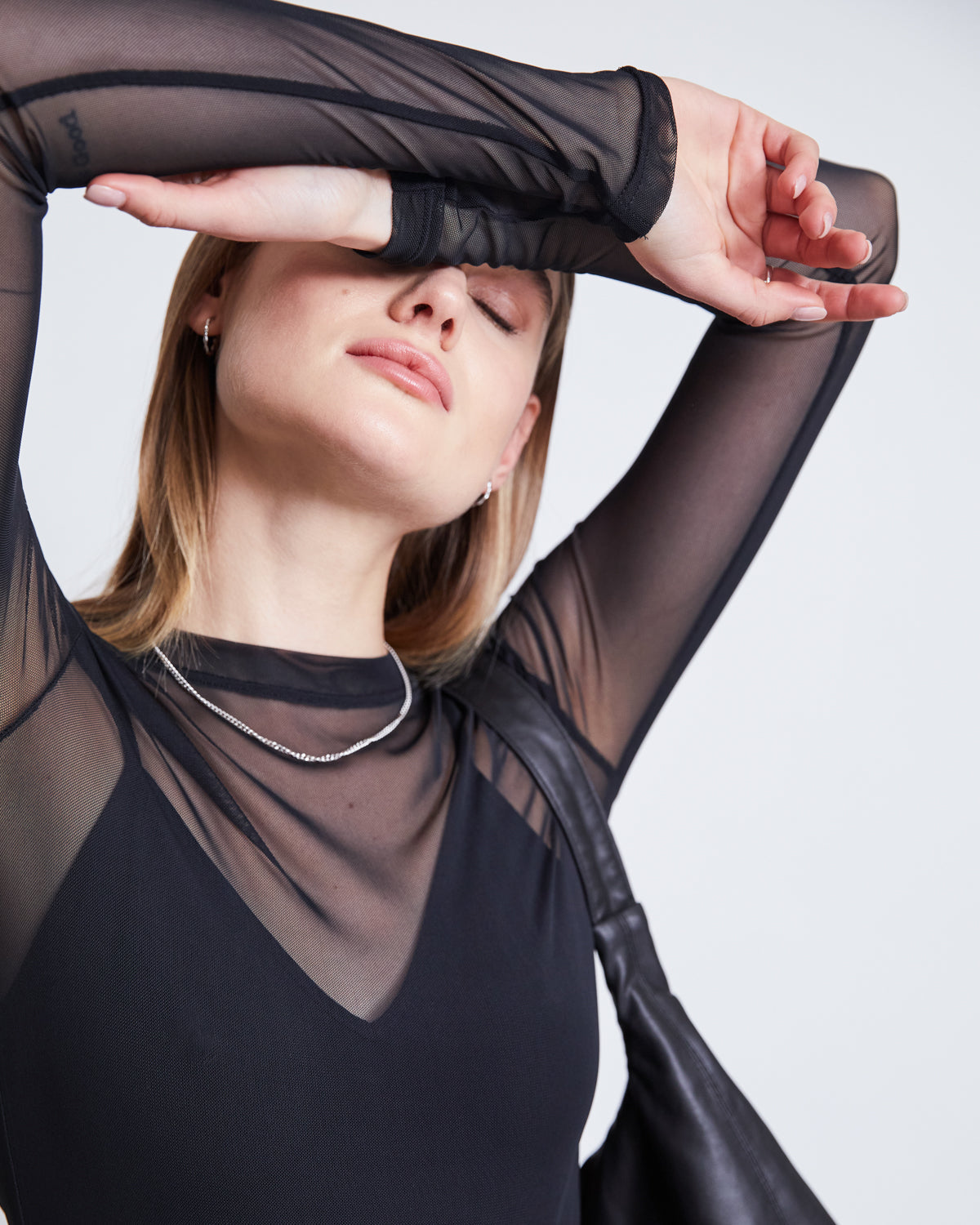 JAN N JUNE - DORA Mesh Longsleeve black - WERTE FREUNDE