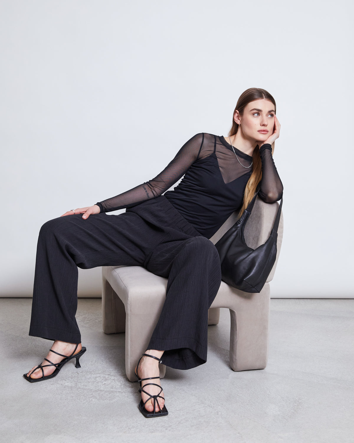 JAN N JUNE - DORA Mesh Longsleeve black - WERTE FREUNDE