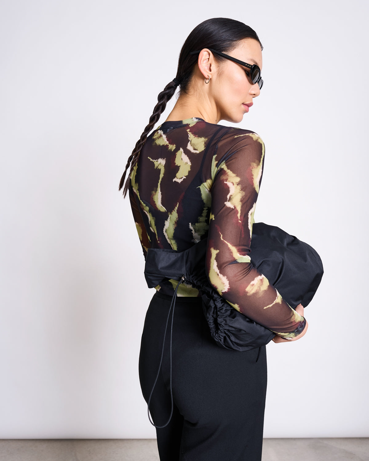 JAN N JUNE - DORA Mesh Longsleeve mossfire - WERTE FREUNDE