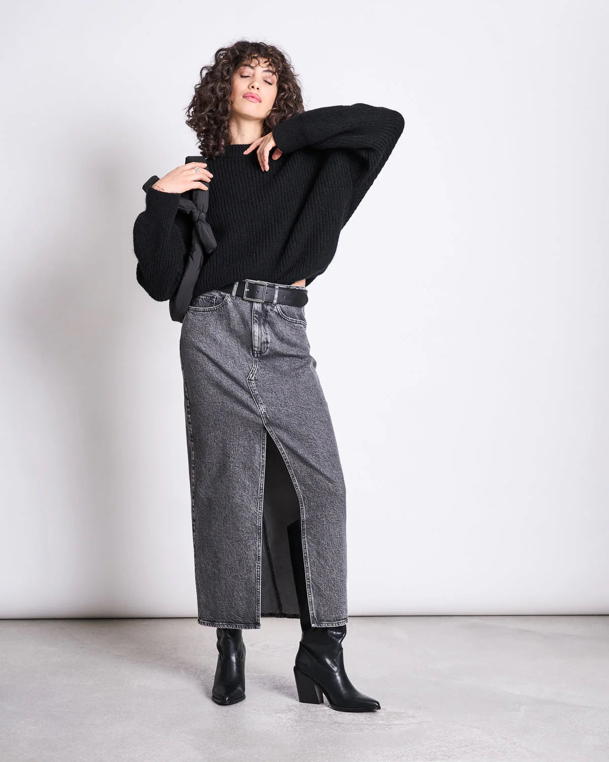 JAN N JUNE - ANI Wooly Jumper black - WERTE FREUNDE