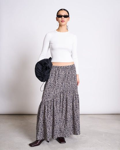 JAN N JUNE - ALCA Maxi Skirt leo print - WERTE FREUNDE