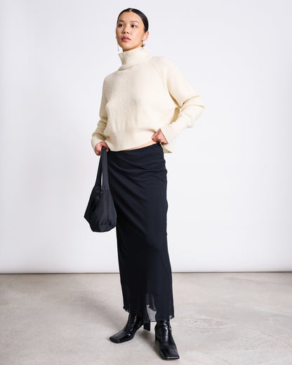 JAN N JUNE - SMUK Mesh Maxi Skirt black - WERTE FREUNDE