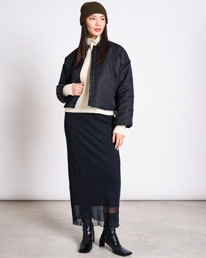 JAN N JUNE - SMUK Mesh Maxi Skirt black - WERTE FREUNDE