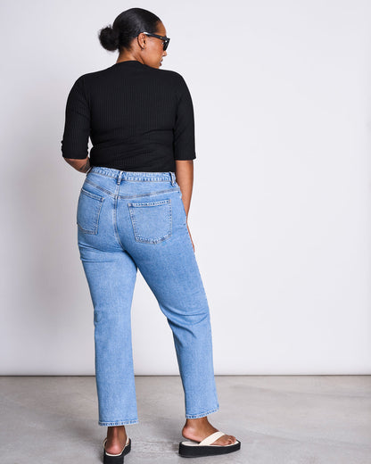 JAN N JUNE - NINA Lyocell Rib T-Shirt black - WERTE FREUNDE