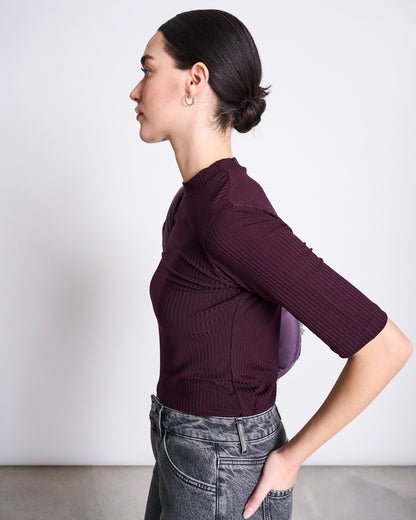 JAN N JUNE - NINA Lyocell Rib T-Shirt cherry lacquer - WERTE FREUNDE