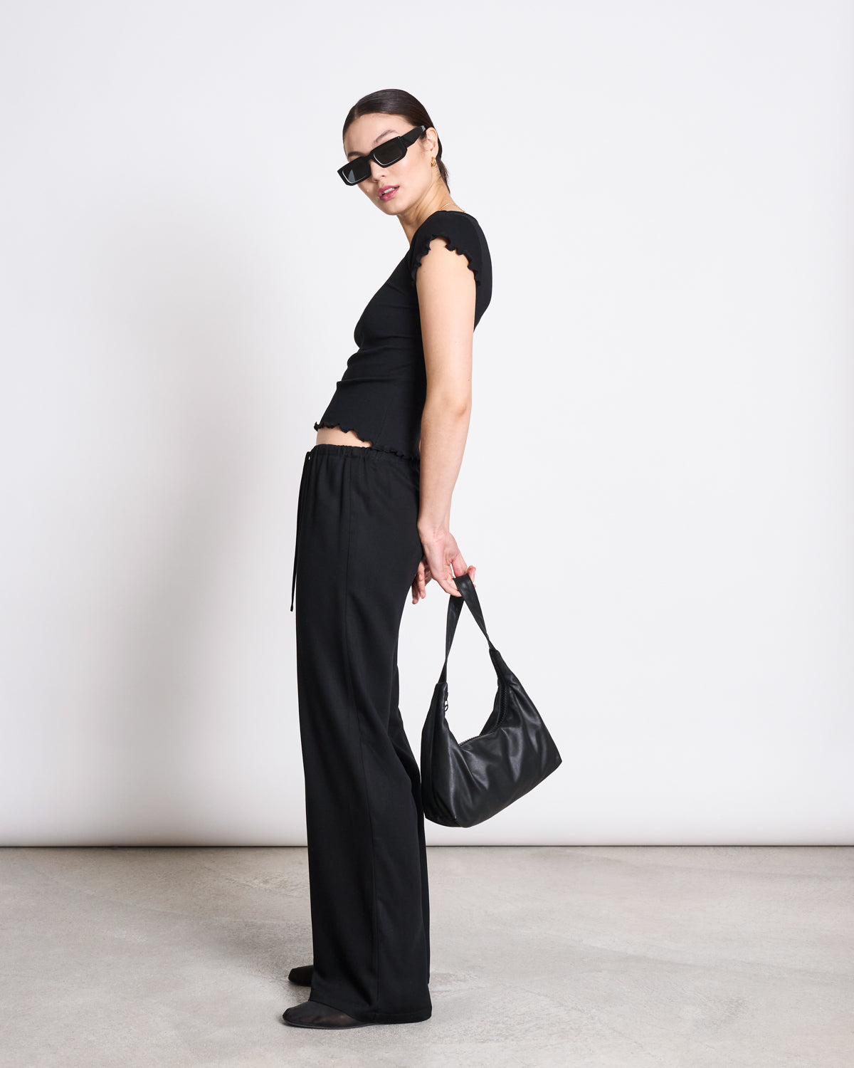 JAN N JUNE - REN Minirib T-Shirt black - WERTE FREUNDE