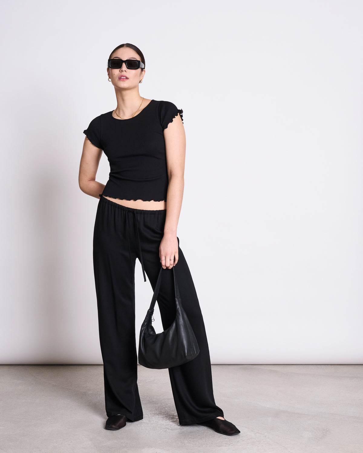 JAN N JUNE - REN Minirib T-Shirt black - WERTE FREUNDE