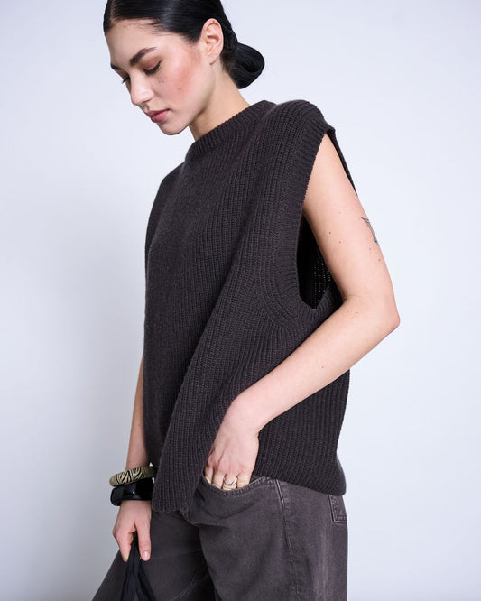 JAN N JUNE - PURL LAMBSWOOL SLIPOVER zartbitter