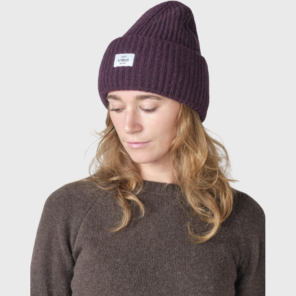 Klitmøller - Wide rib beanie Burgundy - WERTE FREUNDE
