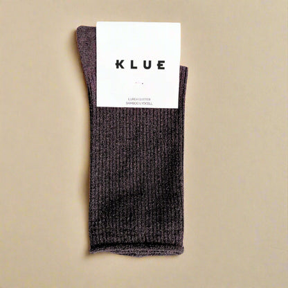 KLUE - Glitter Lurex Socken Schokoladen Dunkelbraun - WERTE FREUNDE
