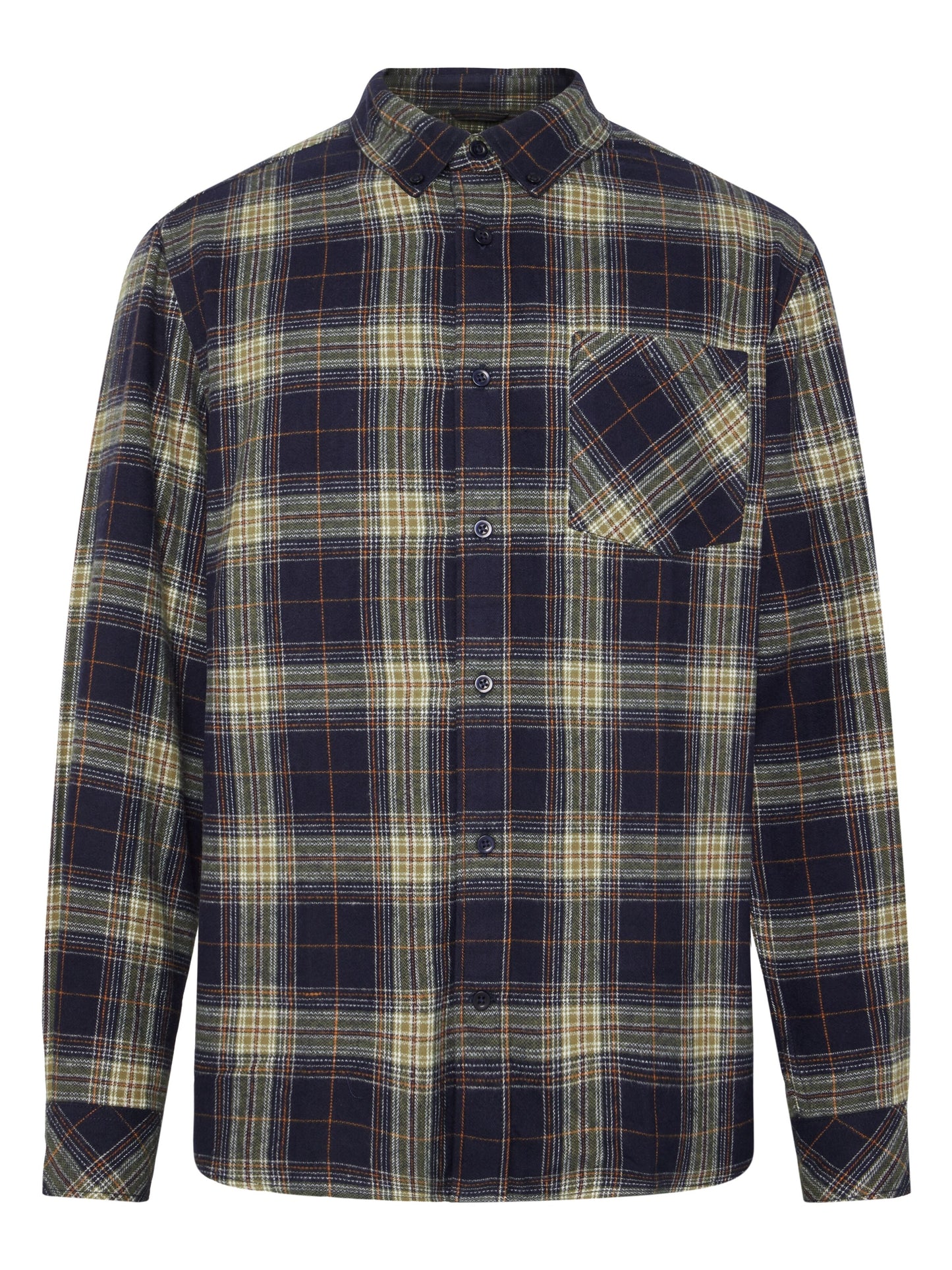 KCA - Organic Cotton Checked Flannel Shirt blue check - WERTE FREUNDE