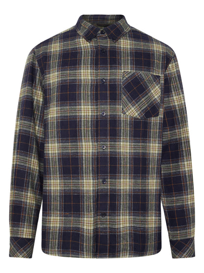 KCA - Organic Cotton Checked Flannel Shirt blue check - WERTE FREUNDE