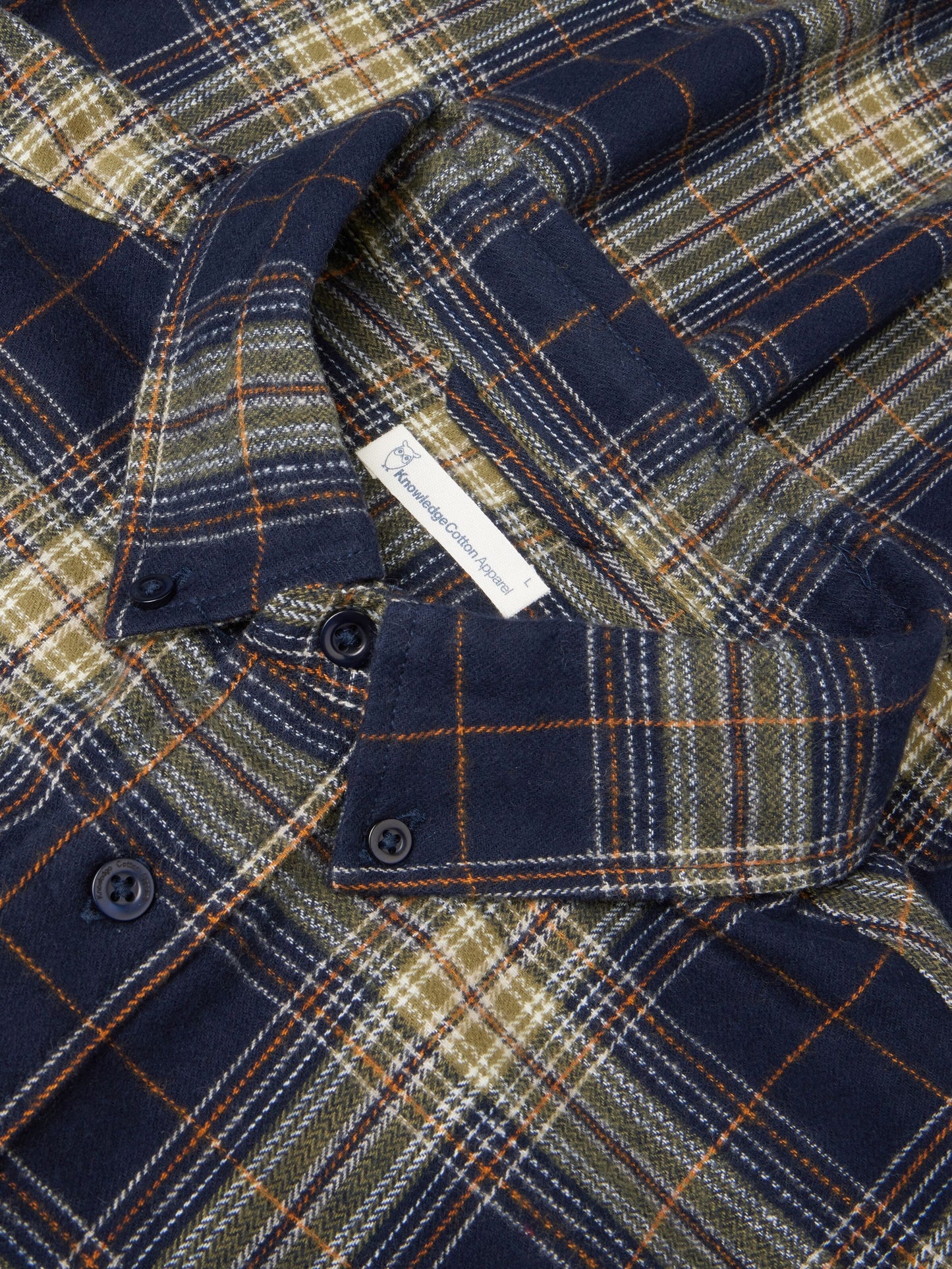 KCA - Organic Cotton Checked Flannel Shirt blue check - WERTE FREUNDE
