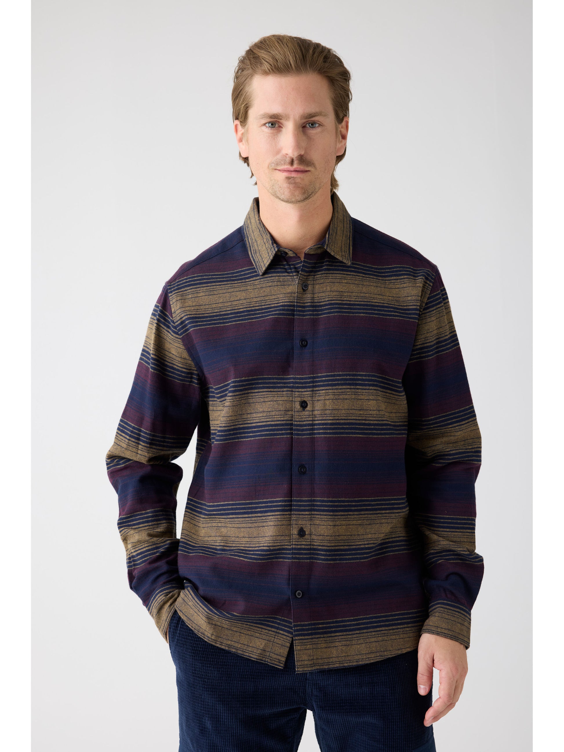 KCA - Organic Cotton Checked Flannel Shirt Navy - WERTE FREUNDE