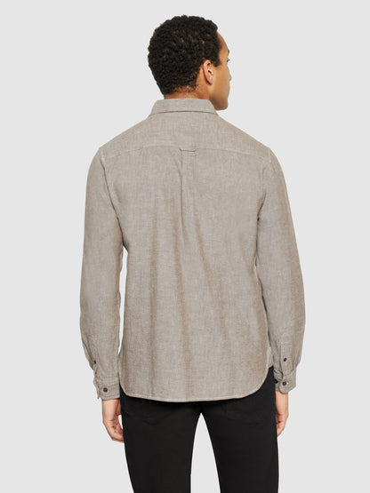 KCA - Regular fit heavy twill flannel shirt - Vegan Demitasse (brown) - WERTE FREUNDE