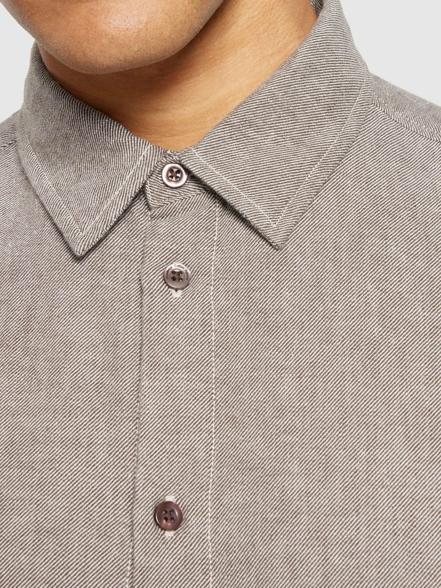 KCA - Regular fit heavy twill flannel shirt - Vegan Demitasse (brown) - WERTE FREUNDE