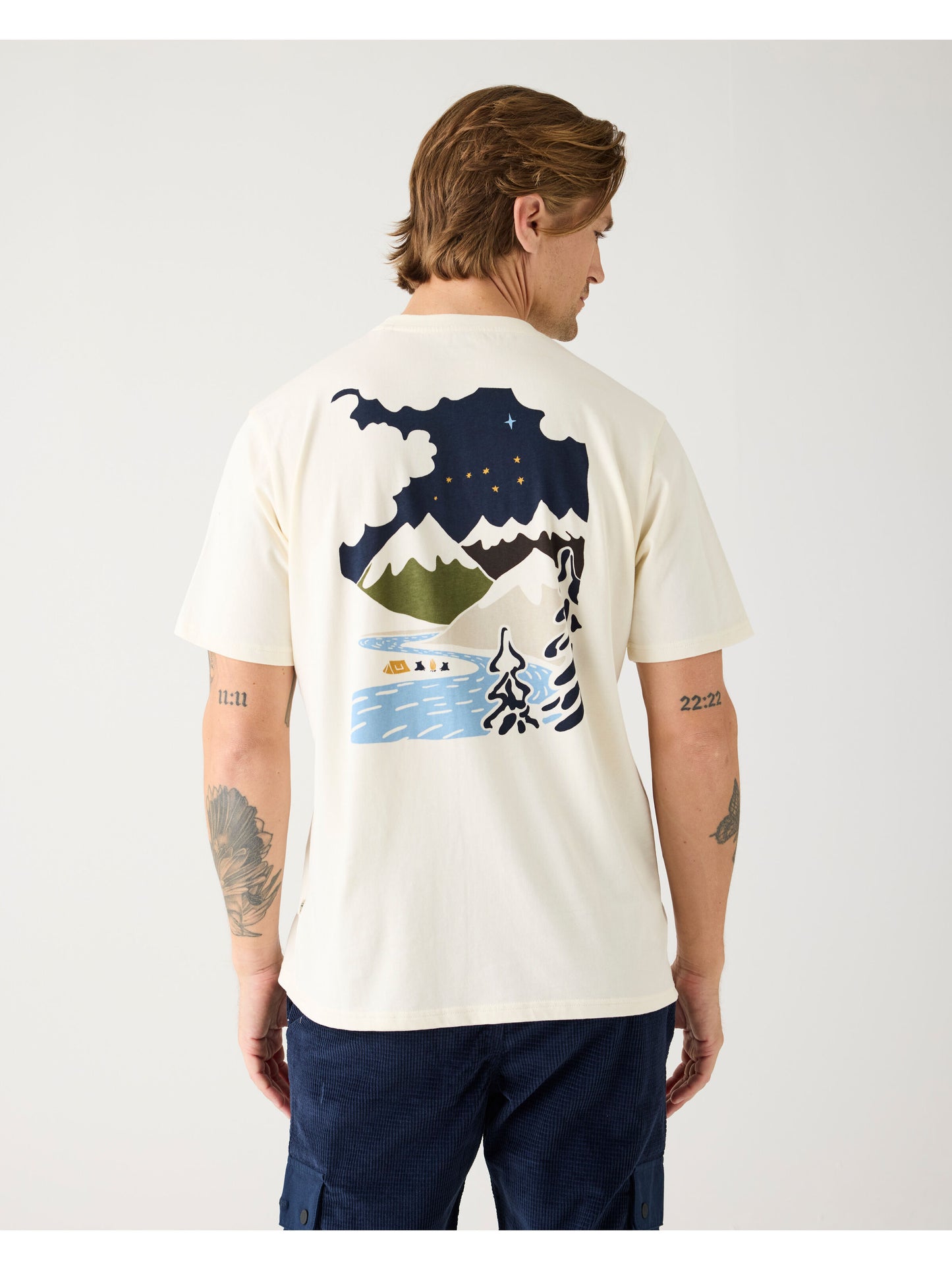 KCA - Regenerative Organic Cotton Back Print T-Shirt Egret - WERTE FREUNDE