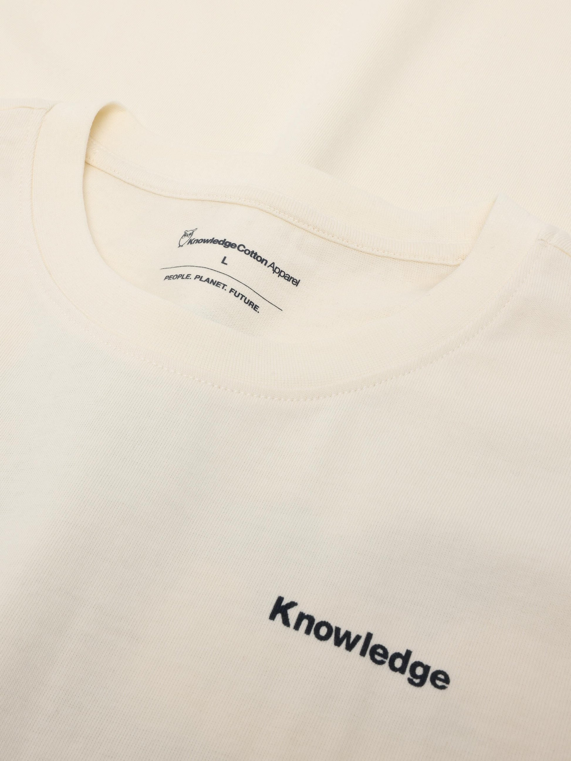 KCA - Regenerative Organic Cotton Back Print T-Shirt Egret - WERTE FREUNDE