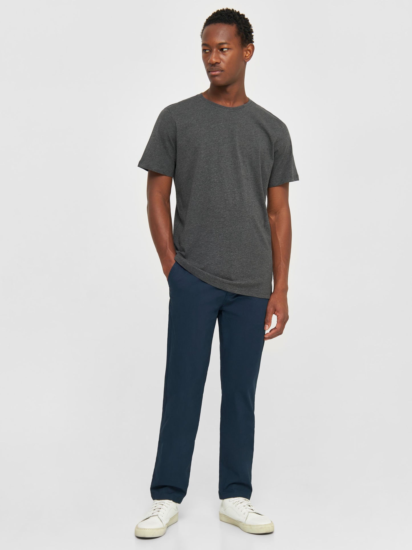 KCA - Regular fit Basic tee Dark Grey Melange - WERTE FREUNDE