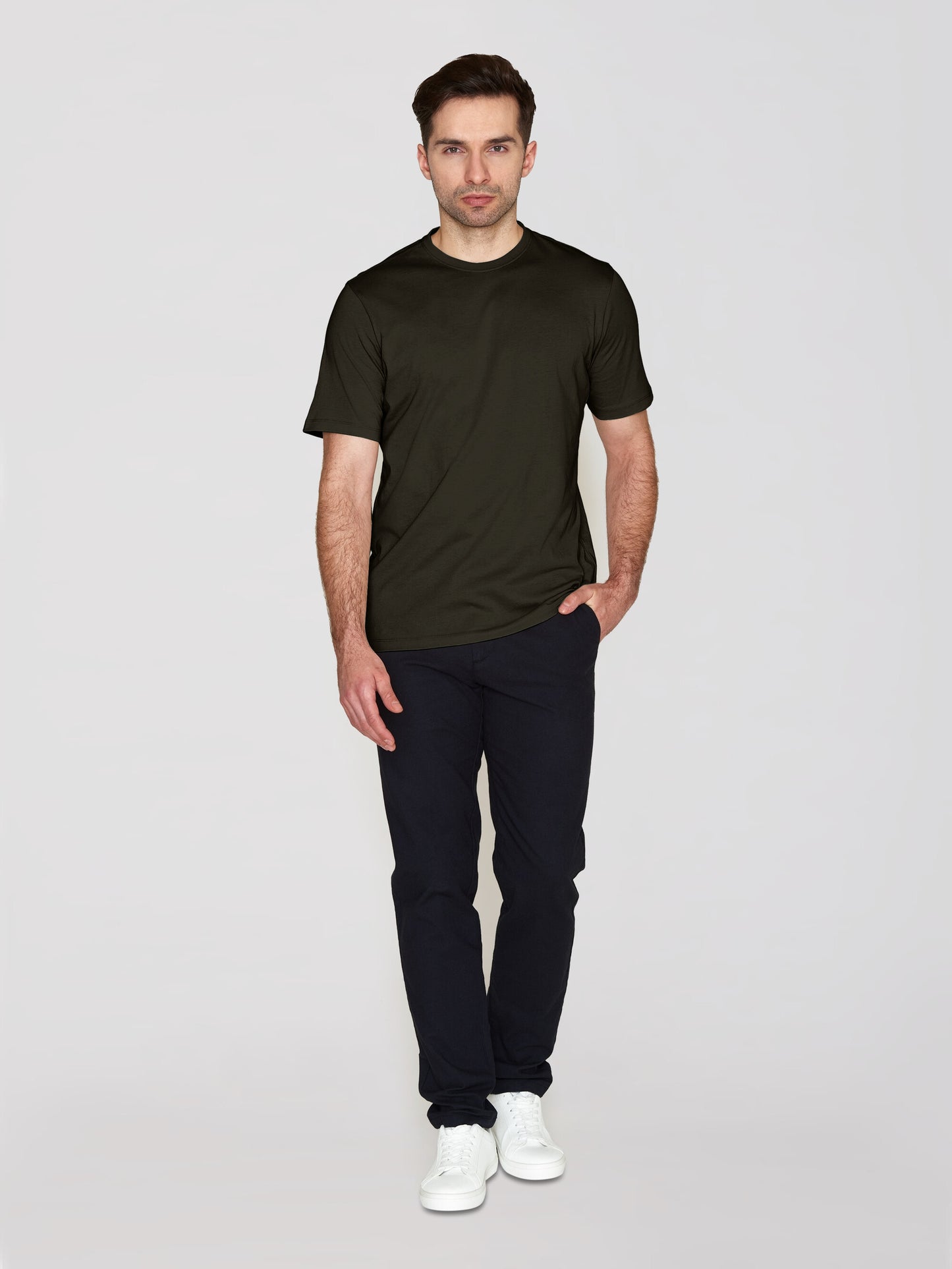 KCA - Regular fit Basic tee Green melange - WERTE FREUNDE