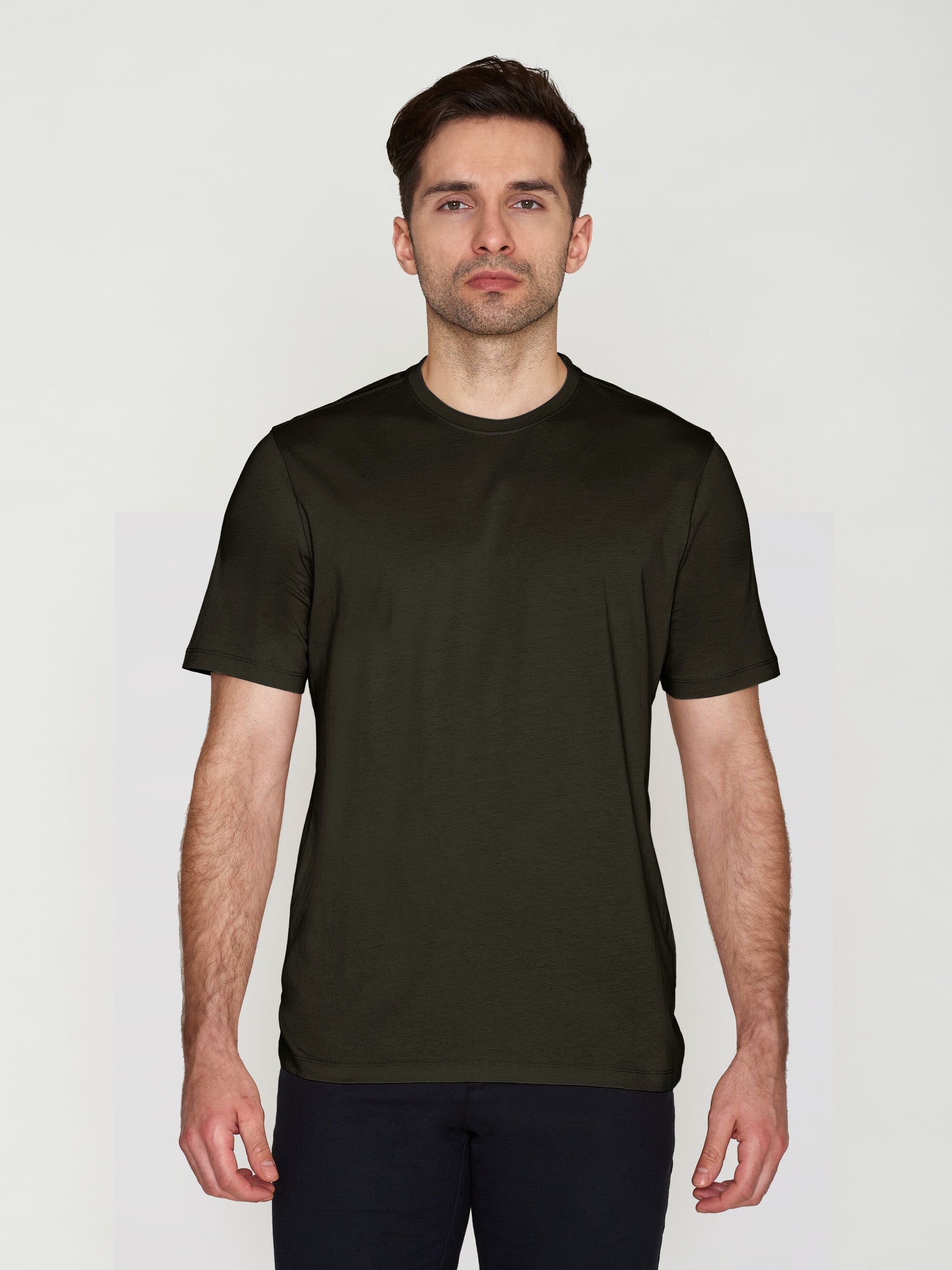 KCA - Regular fit Basic tee Green melange - WERTE FREUNDE
