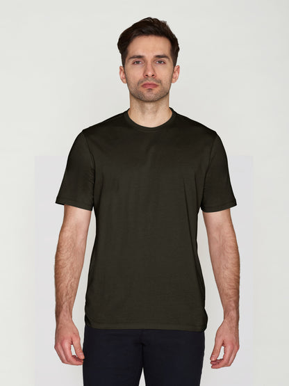 KCA - Regular fit Basic tee Green melange - WERTE FREUNDE
