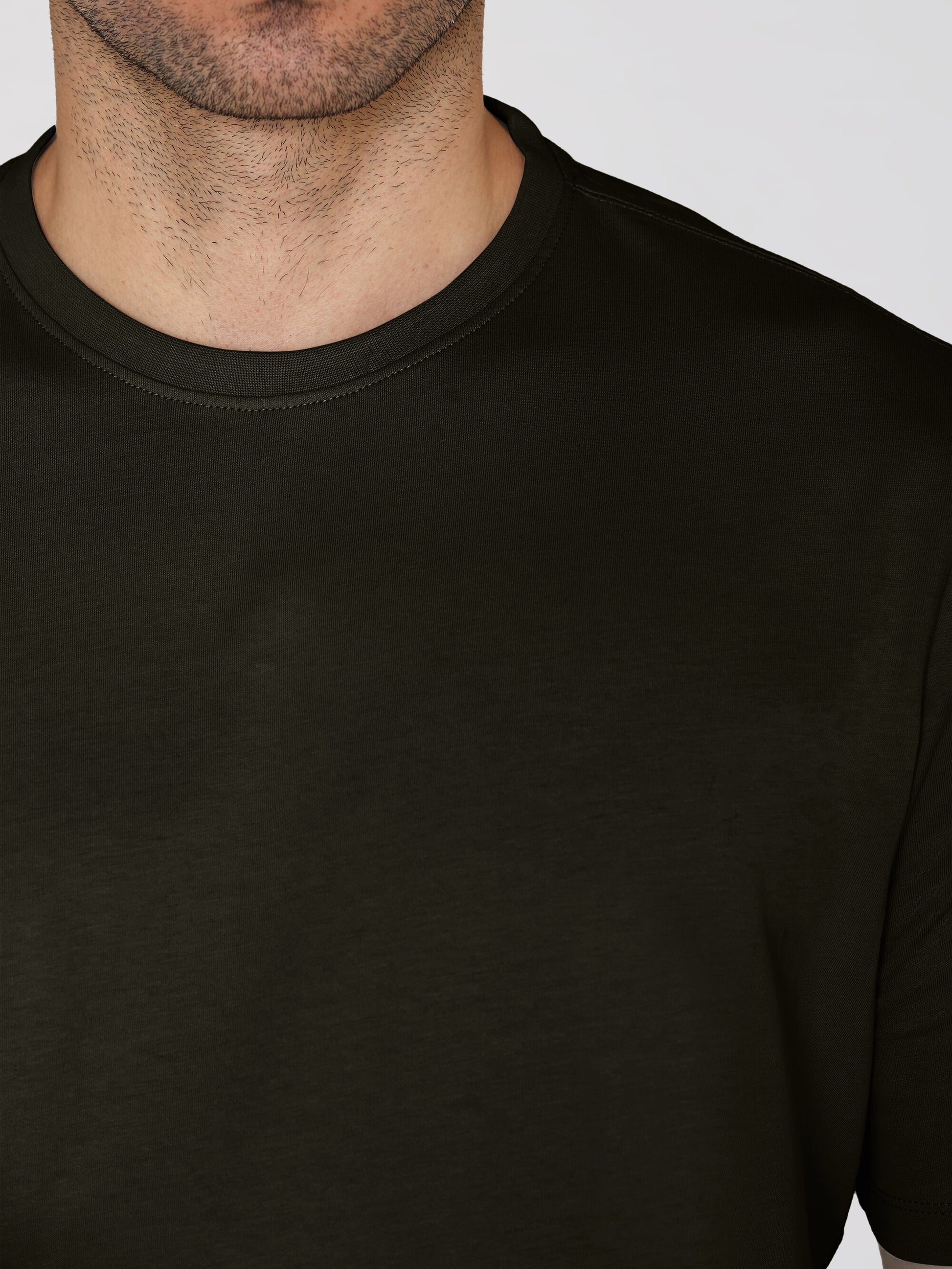 KCA - Regular fit Basic tee Green melange - WERTE FREUNDE