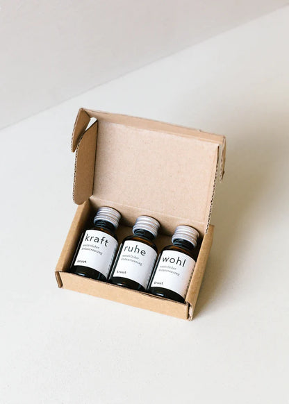 kruut - Wildkräuterauszug Die Kleinen (je 1x15ml Kraft, Ruhe, Wohl) 45 ml - WERTE FREUNDE