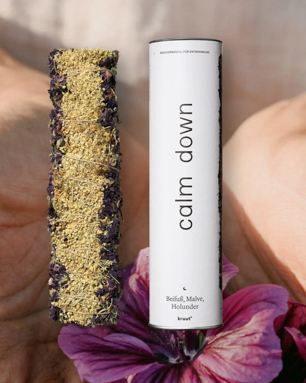 kruut - Räucherbündel - calm down (Beifuß, Malve und Holunder) 1 Stk. - WERTE FREUNDE