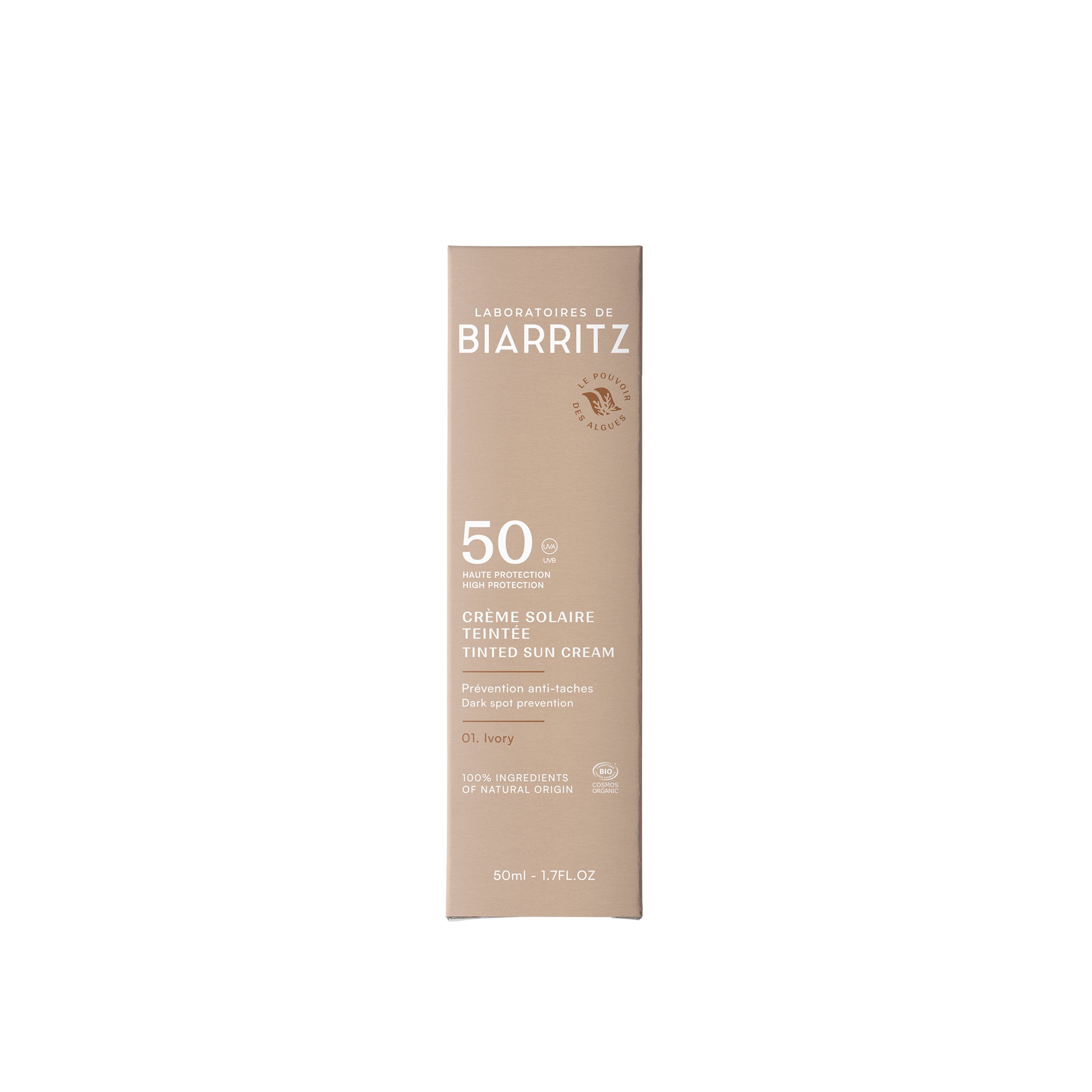 Laboratoires de Biarritz - Getönte Sonnencreme 01 ivory  LSF50  50ml - WERTE FREUNDE