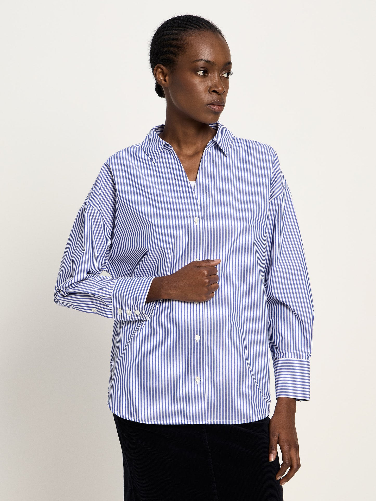 LANIUS - Streifenhemd OCS blue/ off white - WERTE FREUNDE