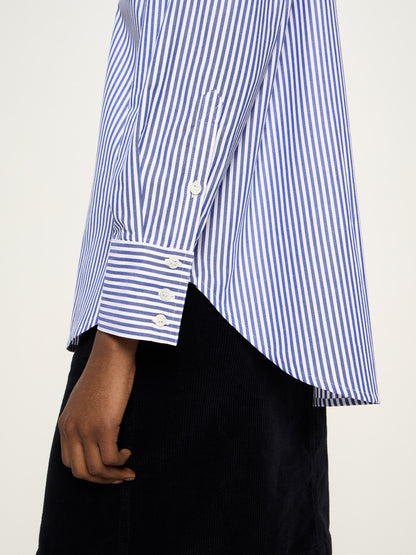 LANIUS - Streifenhemd OCS blue/ off white - WERTE FREUNDE