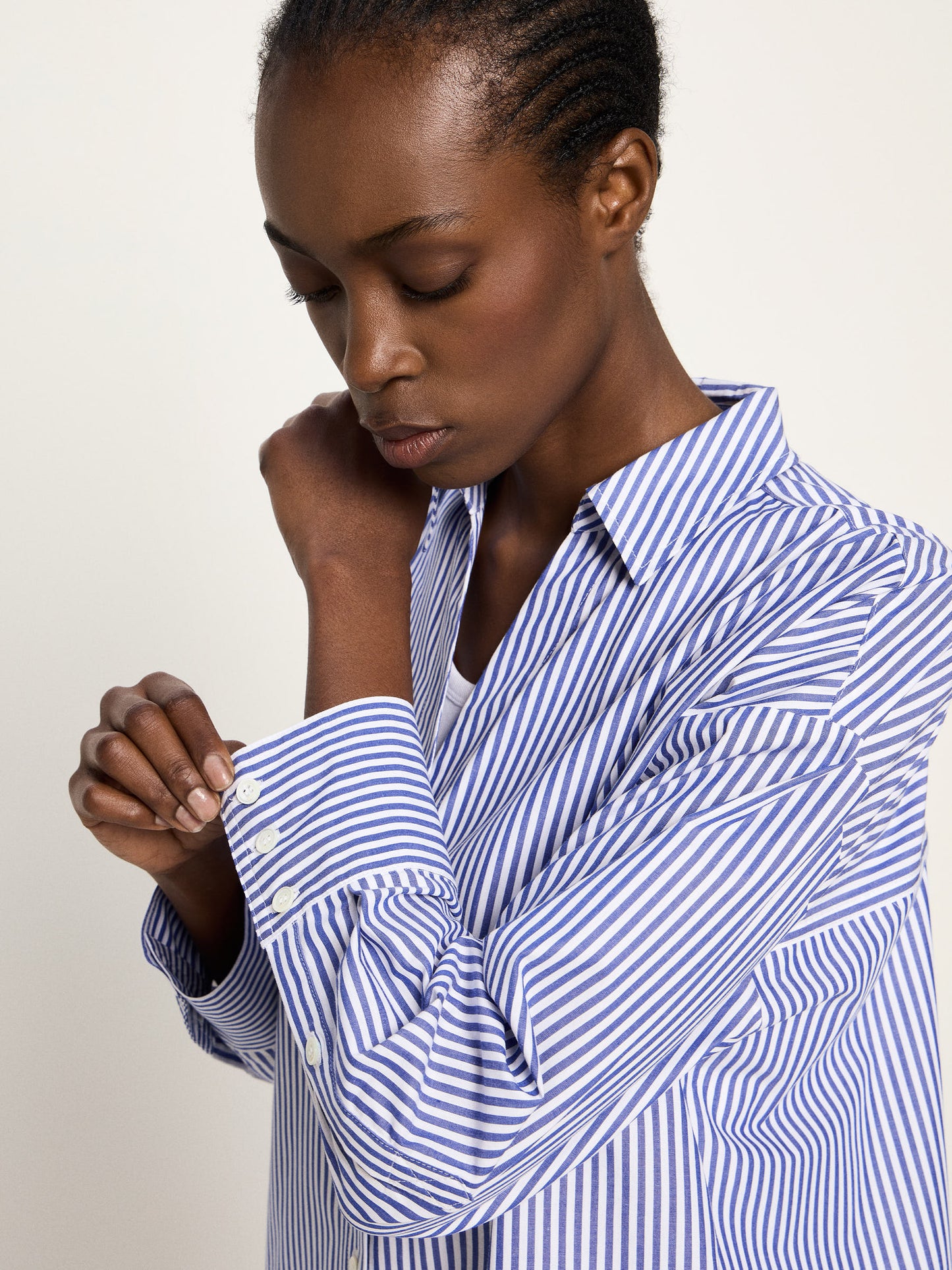 LANIUS - Streifenhemd OCS blue/ off white - WERTE FREUNDE