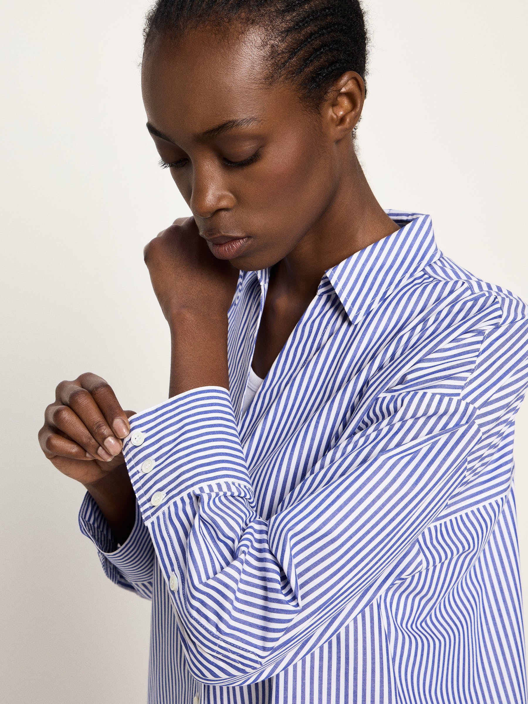 LANIUS - Streifenhemd OCS blue/ off white - WERTE FREUNDE