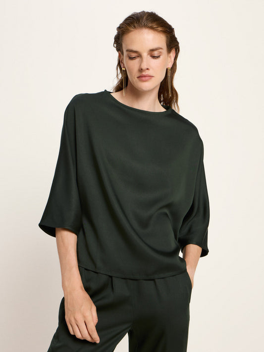 LANIUS - 3/4 Arm Bluse aus TENCEL™ forest - WERTE FREUNDE