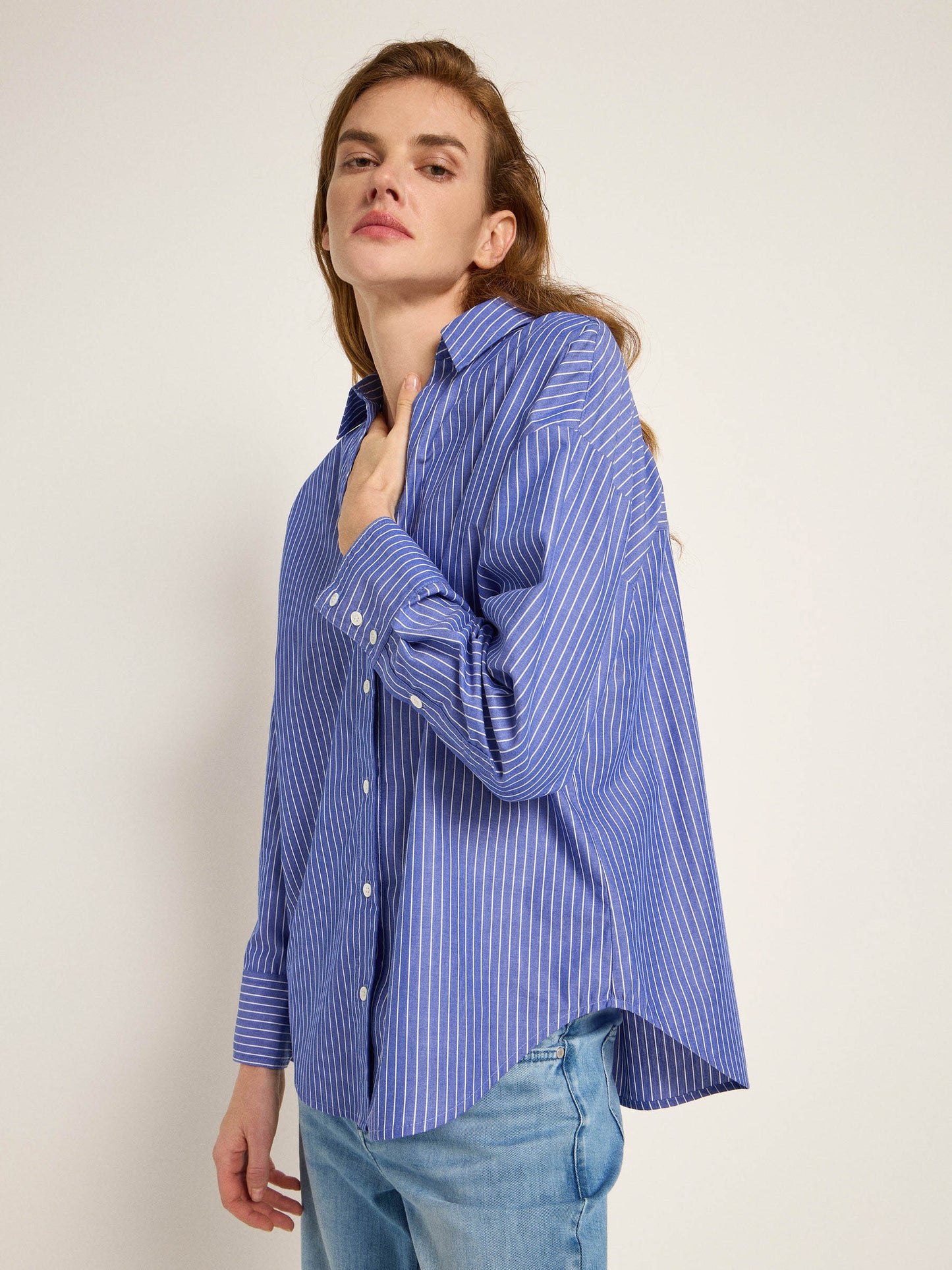 LANIUS - Streifenhemd blue/ off white - WERTE FREUNDE