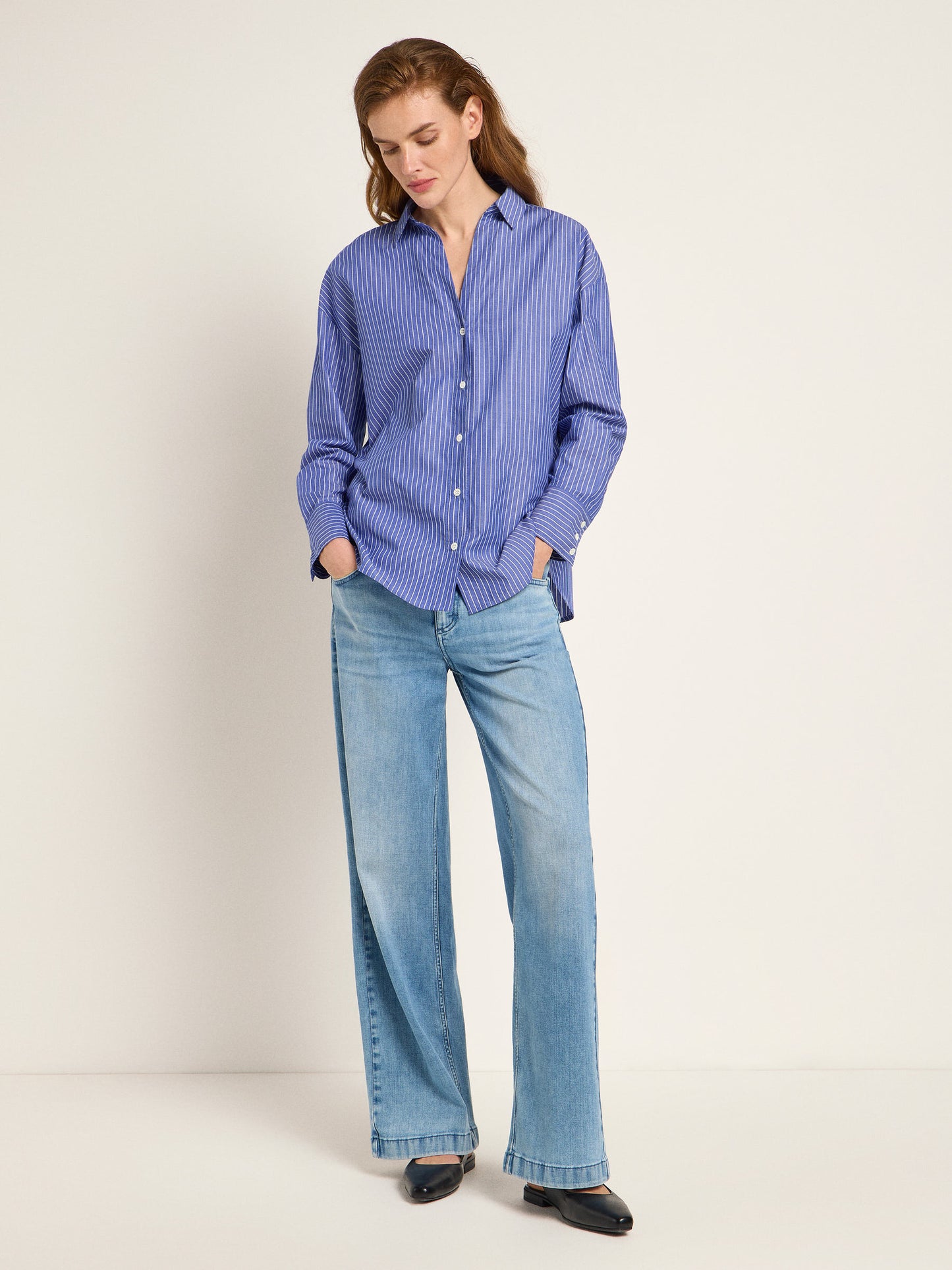 LANIUS - Streifenhemd blue/ off white - WERTE FREUNDE