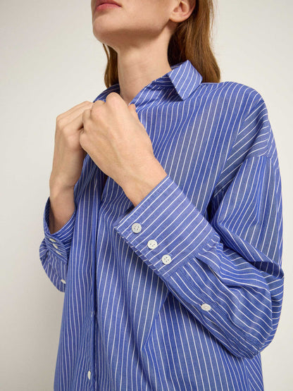 LANIUS - Streifenhemd blue/ off white - WERTE FREUNDE
