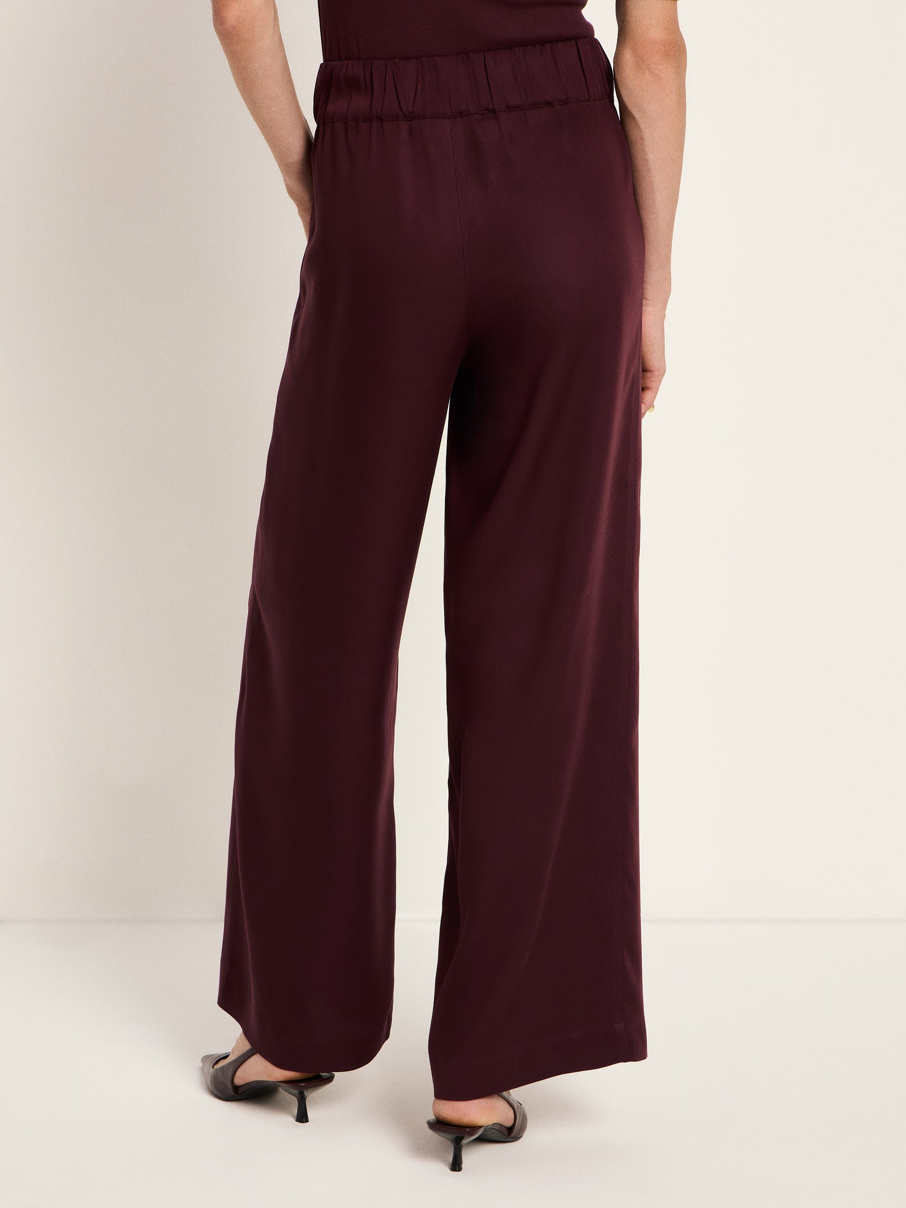 LANIUS - Hose mit weitem Bein bordeaux - WERTE FREUNDE