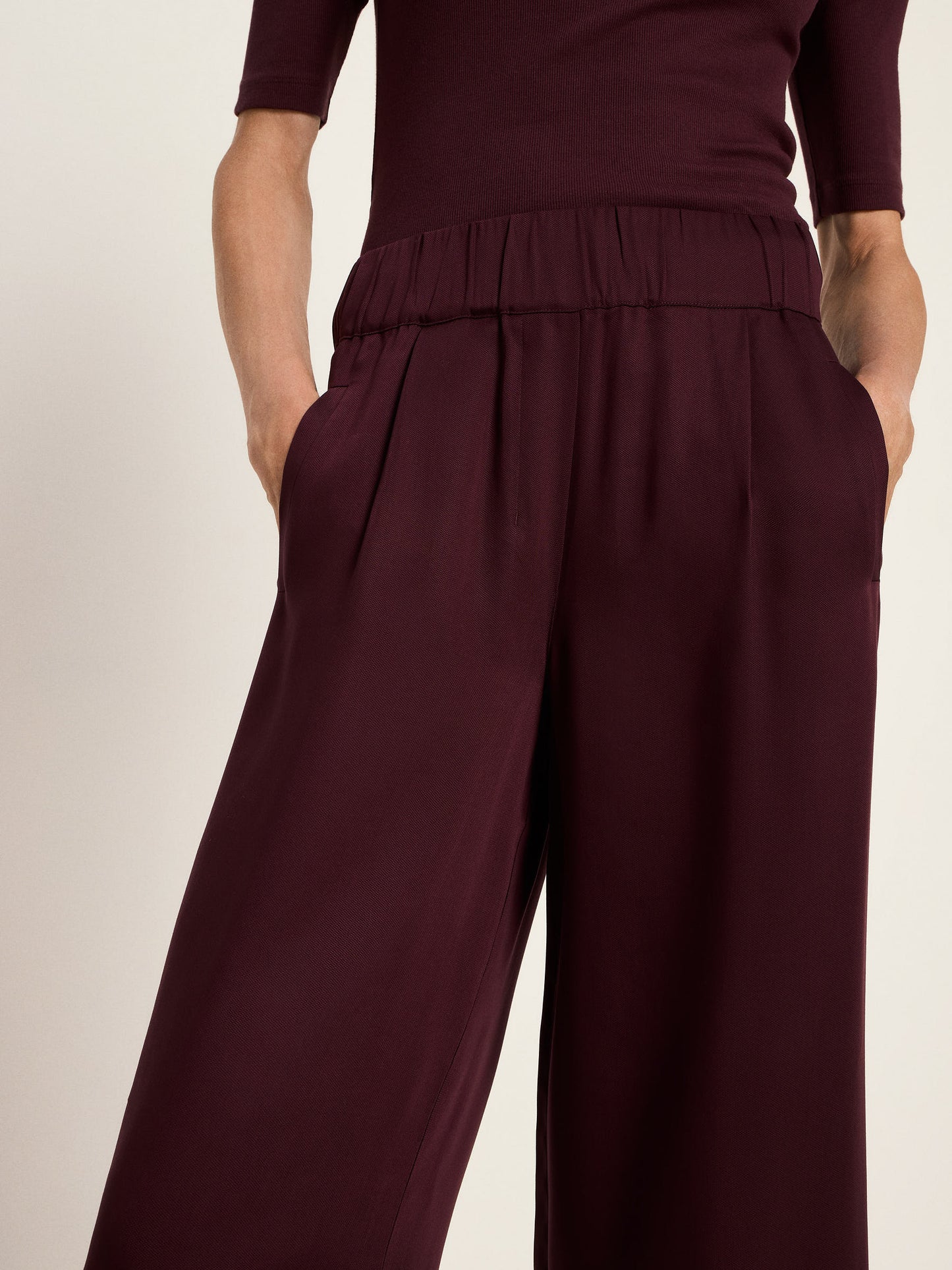 LANIUS - Hose mit weitem Bein bordeaux - WERTE FREUNDE