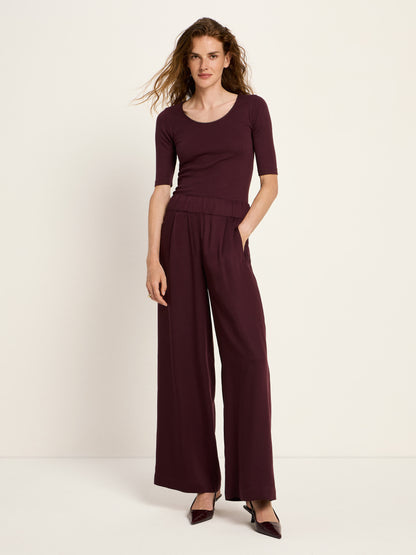 LANIUS - Hose mit weitem Bein bordeaux - WERTE FREUNDE