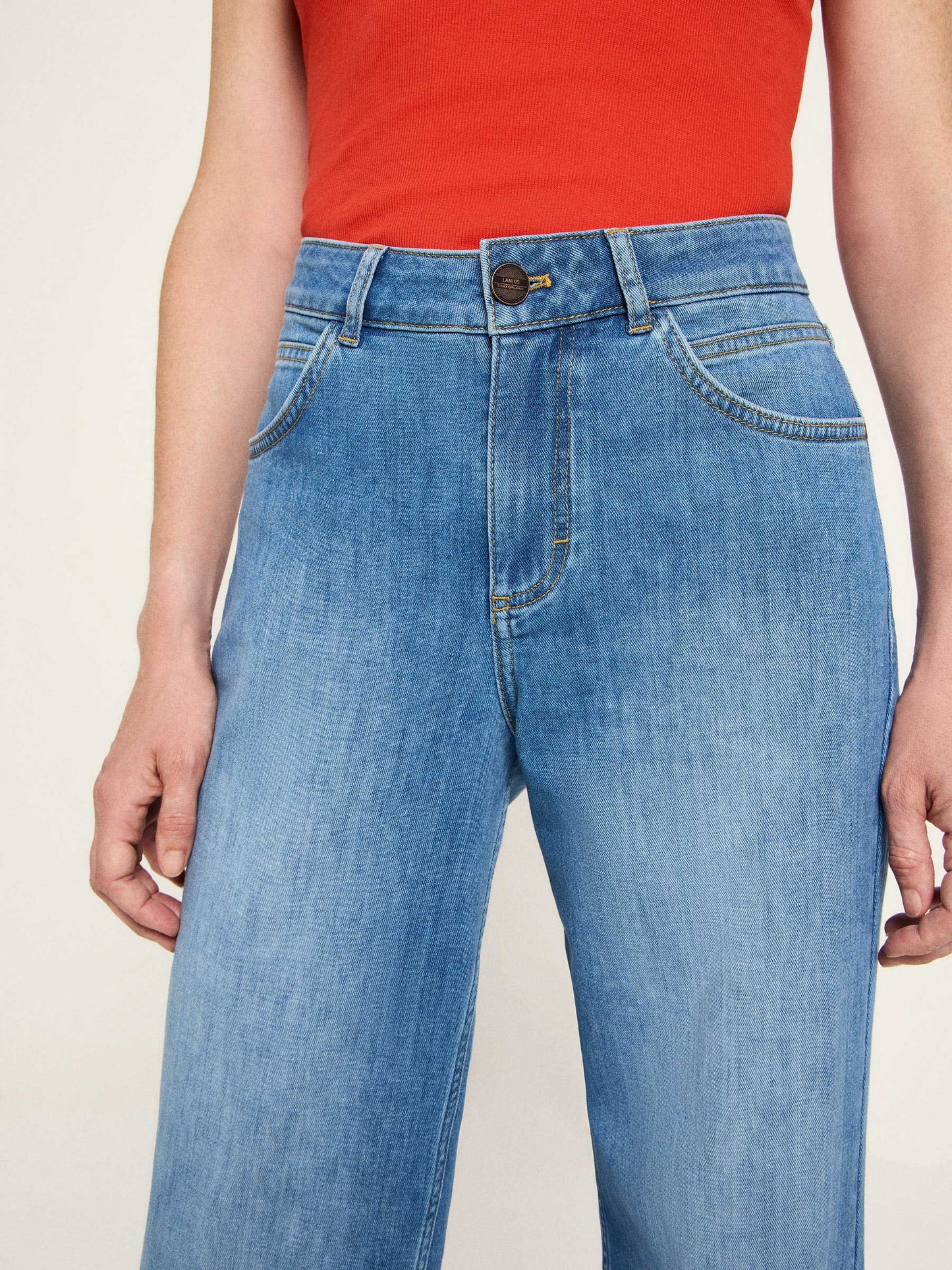 LANIUS - Relaxed Jeans mid blue denim - WERTE FREUNDE