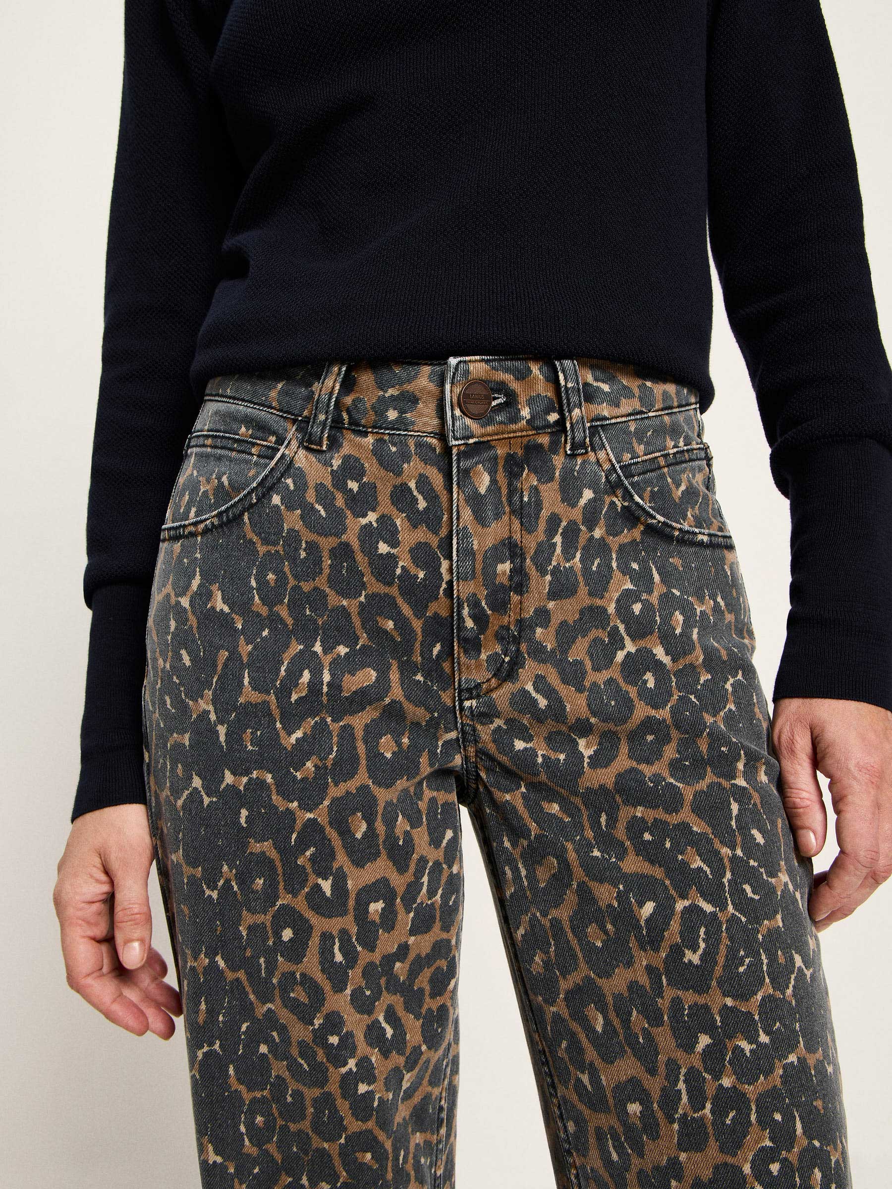 LANIUS - Relaxed Jeans Print Leo print leo - WERTE FREUNDE