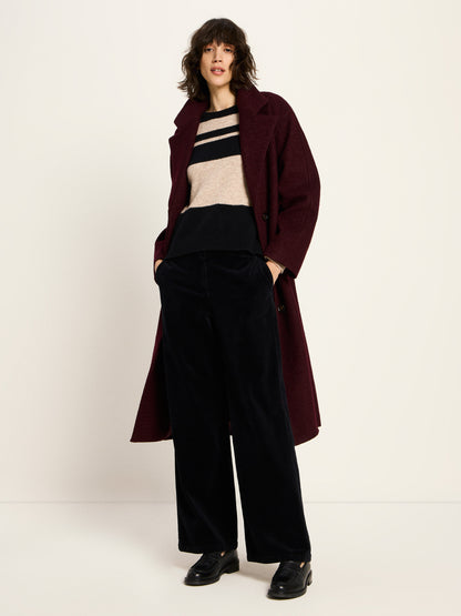 LANIUS - Walkmantel mit Revers bordeaux - WERTE FREUNDE