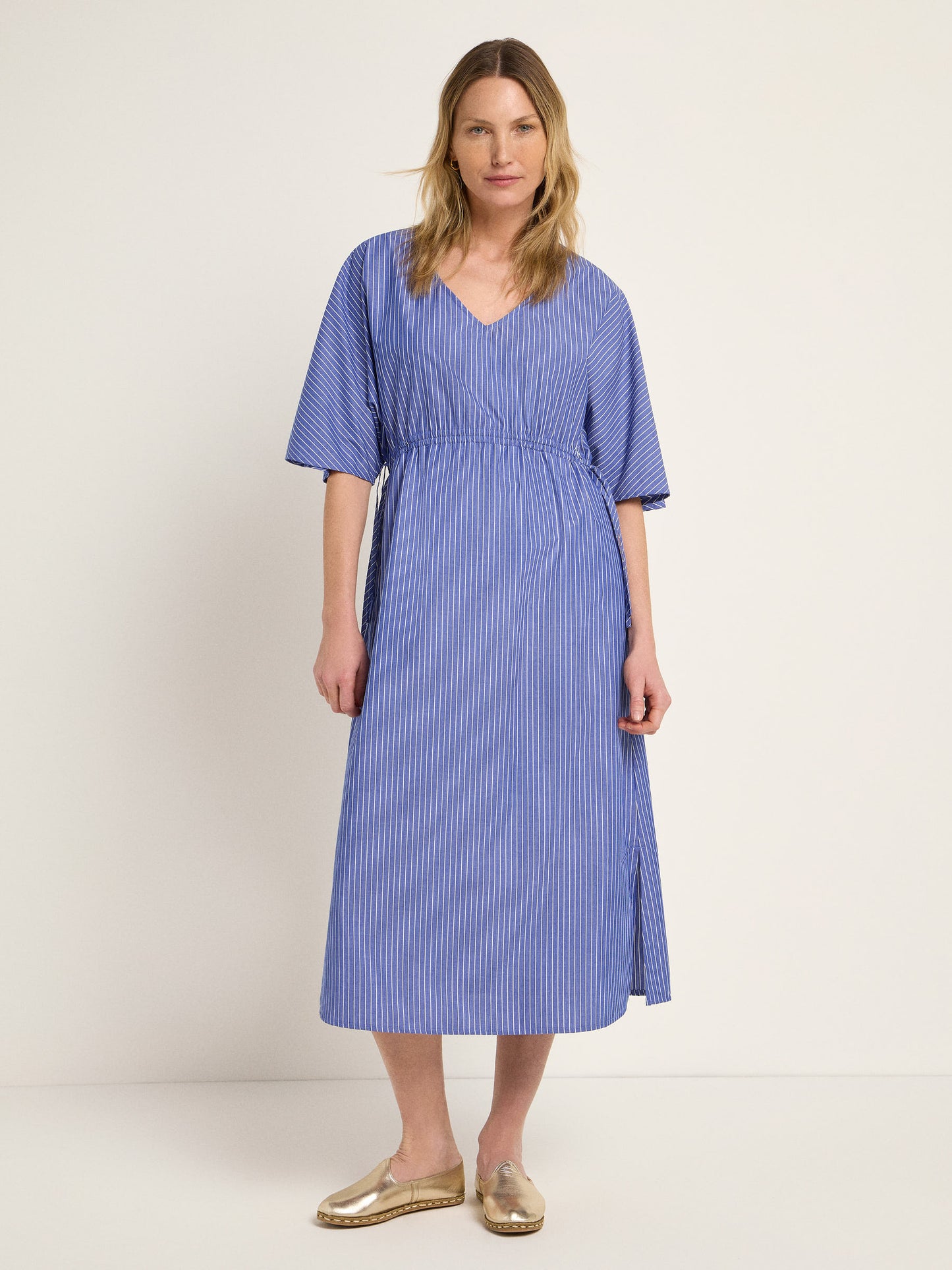 LANIUS - Streifenkleid blue/ off white - WERTE FREUNDE