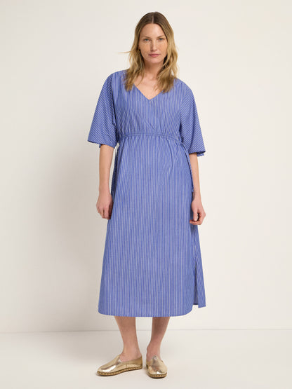LANIUS - Streifenkleid blue/ off white - WERTE FREUNDE