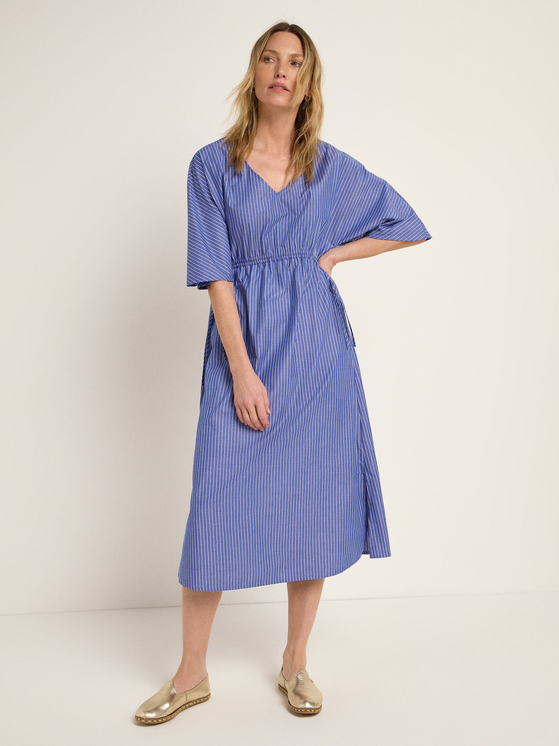 LANIUS - Streifenkleid blue/ off white - WERTE FREUNDE