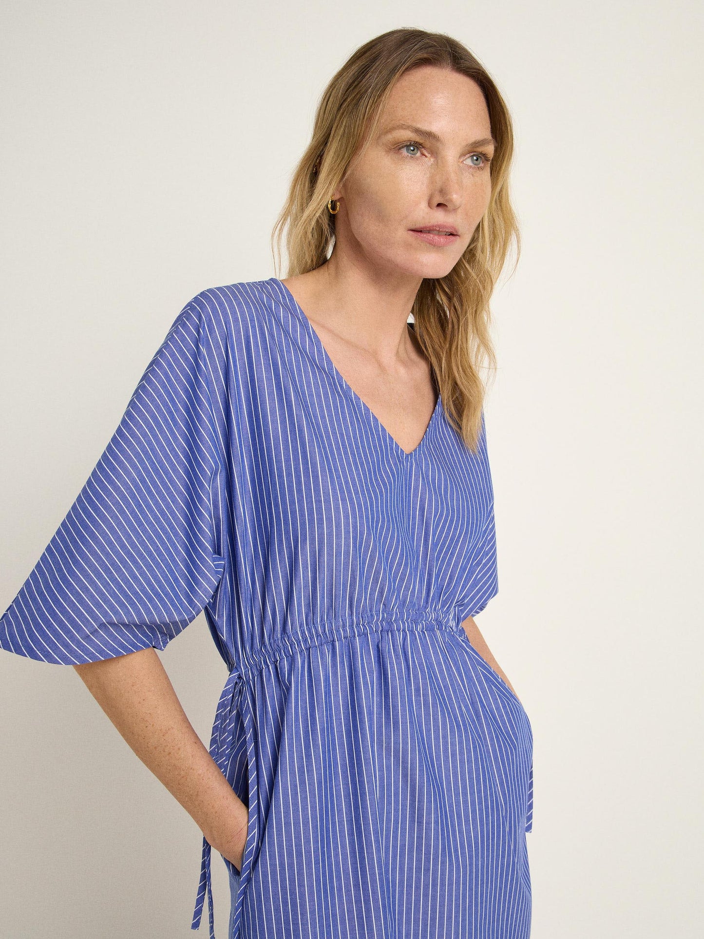 LANIUS - Streifenkleid blue/ off white - WERTE FREUNDE