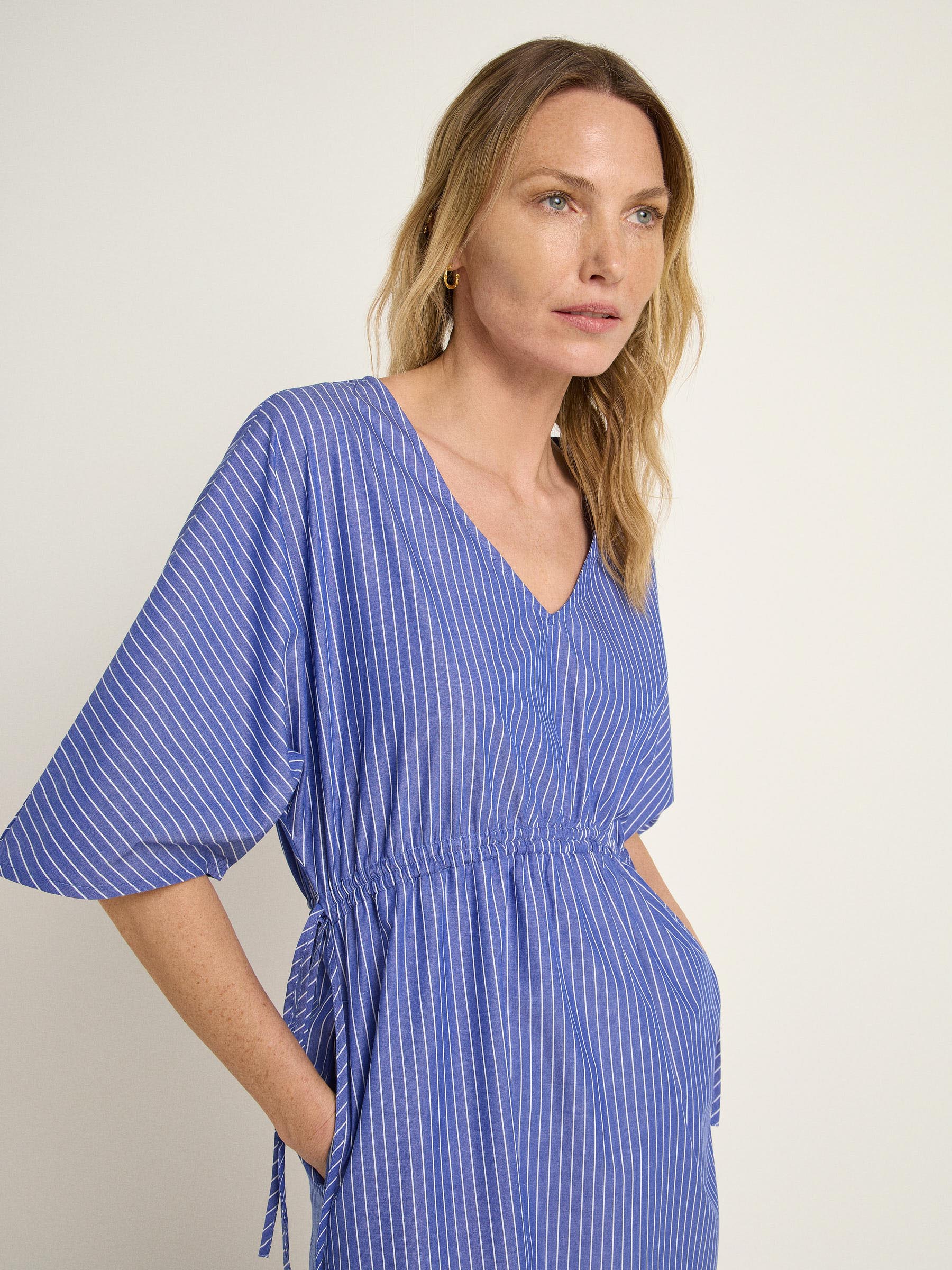 LANIUS - Streifenkleid blue/ off white - WERTE FREUNDE